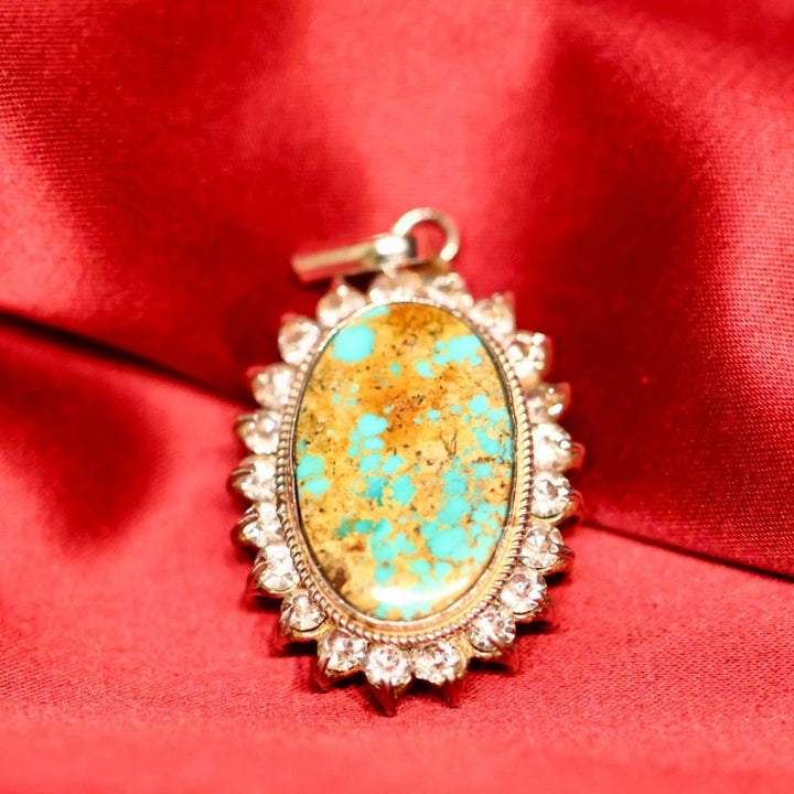 Aurora Veil Turquoise Zirconia Sterling Silver Pendant