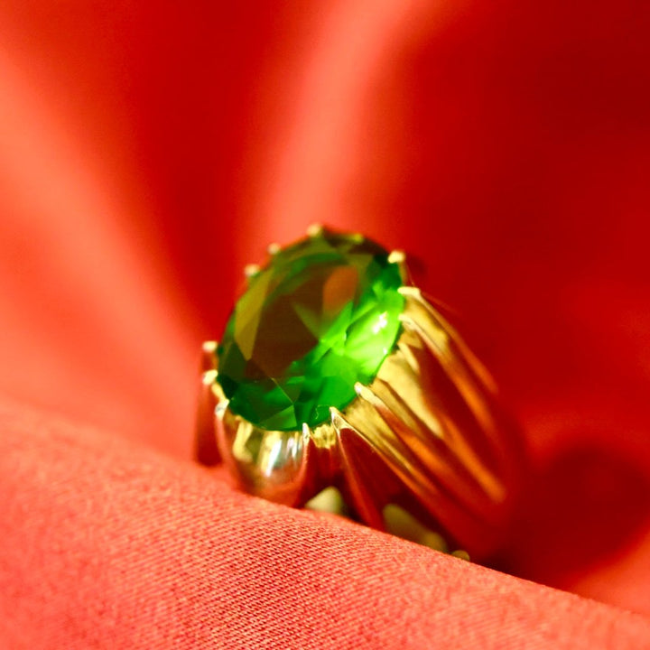 Majestic Green Brazilian Quartz Sterling Silver Ring