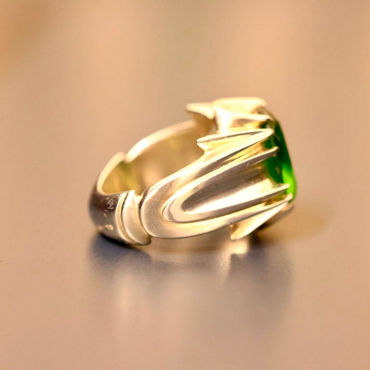 Majestic Green Brazilian Quartz Sterling Silver Ring