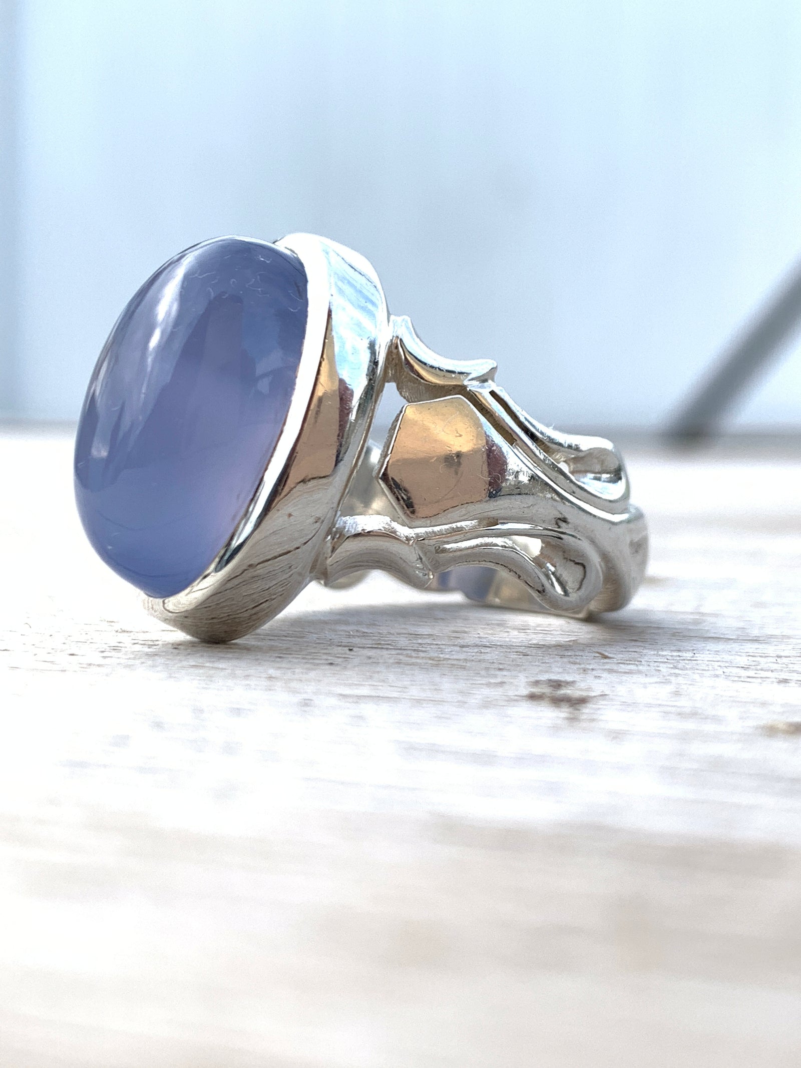 YEMENI BLUE AQEEQ STERLING SILVER RING FOR MEN