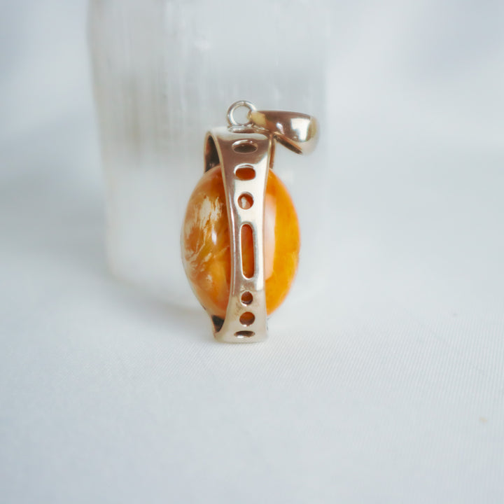 Jinan Baltic Amber Sterling Silver Pendant