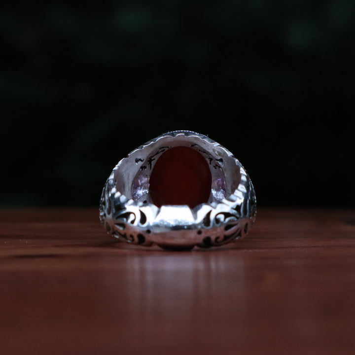 Jamal Al-Safaa Yemeni Aqeeq Sterling Silver Ring