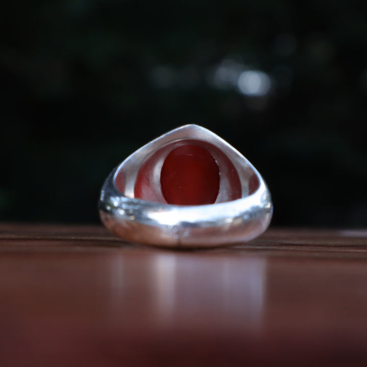 Najm Yemeni Aqeeq Sterling Silver Ring