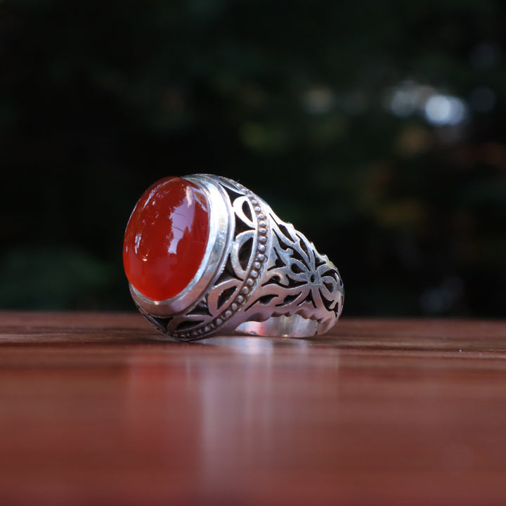 Zuhrah Yemeni Aqeeq Sterling Silver Ring