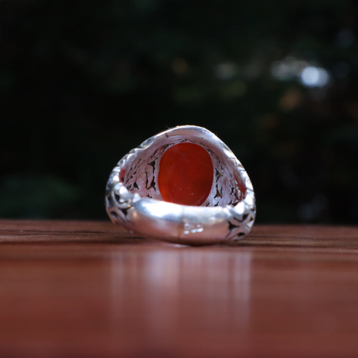 Zuhrah Yemeni Aqeeq Sterling Silver Ring