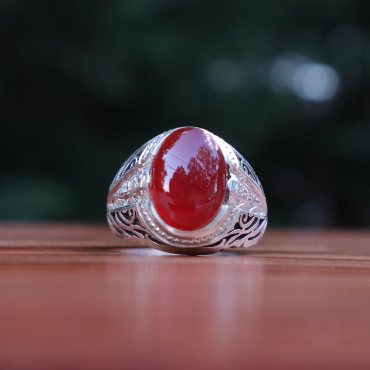 Al-Mawadda Yemeni Aqeeq Sterling Silver Ring