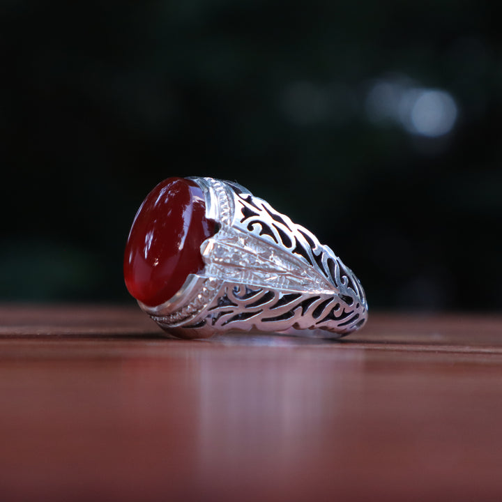 Al-Mawadda Yemeni Aqeeq Sterling Silver Ring