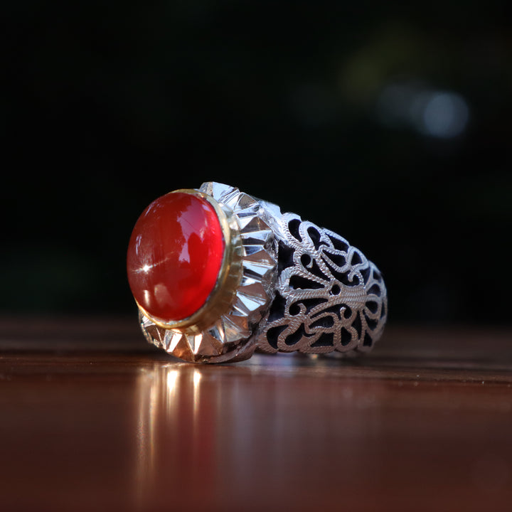 Lujain Al Shams Yemeni Aqeeq Sterling Silver Ring