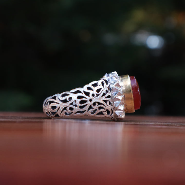 Lujain Al Shams Yemeni Aqeeq Sterling Silver Ring