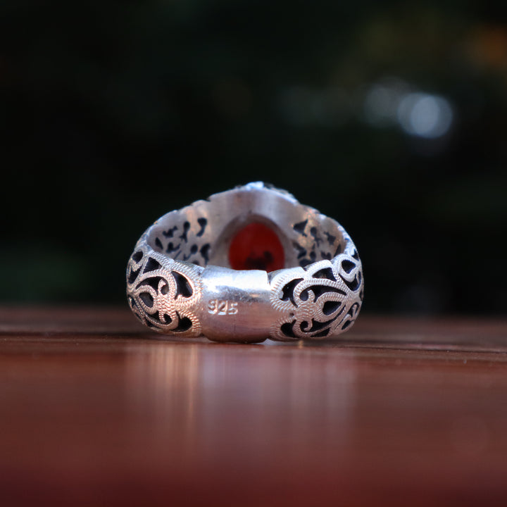 Lujain Al Shams Yemeni Aqeeq Sterling Silver Ring