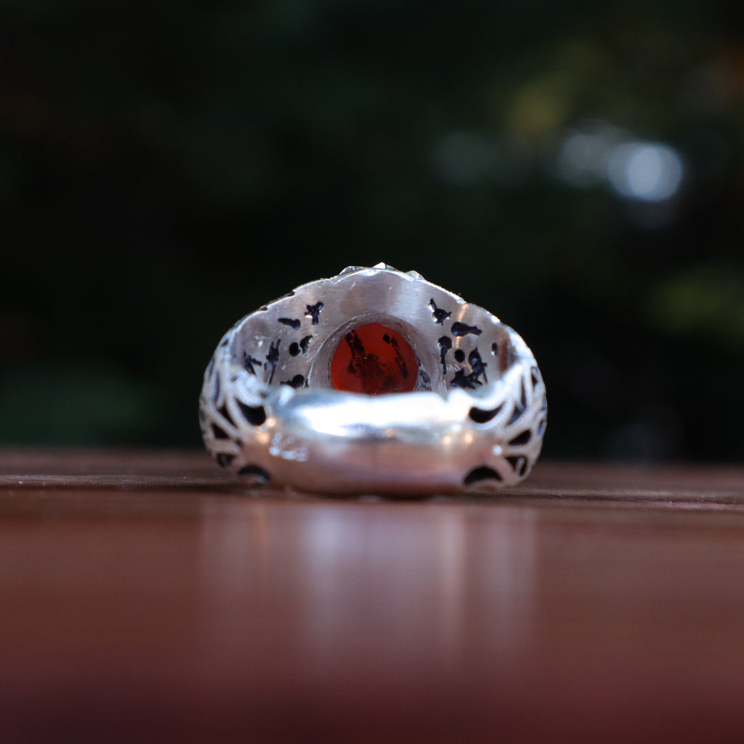 Jumana Al Watan Yemeni Aqeeq Sterling Silver Ring