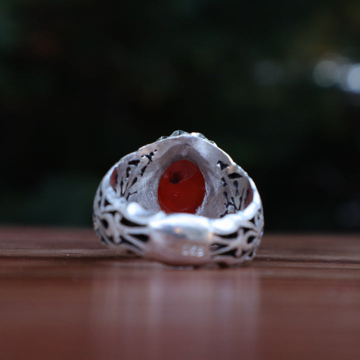 Zahra Al Fajr Yemeni Aqeeq Sterling Silver Ring