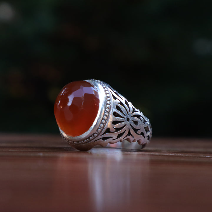 Al-Wahaj Yemeni Aqeeq Sterling Silver Ring