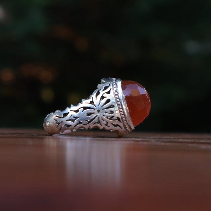 Al-Wahaj Yemeni Aqeeq Sterling Silver Ring