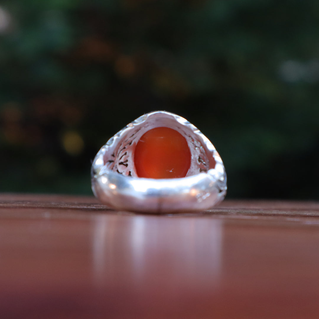 Al-Wahaj Yemeni Aqeeq Sterling Silver Ring