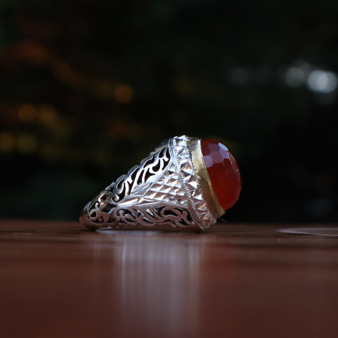 Sahar Al Layl Yemeni Aqeeq Sterling Silver Ring