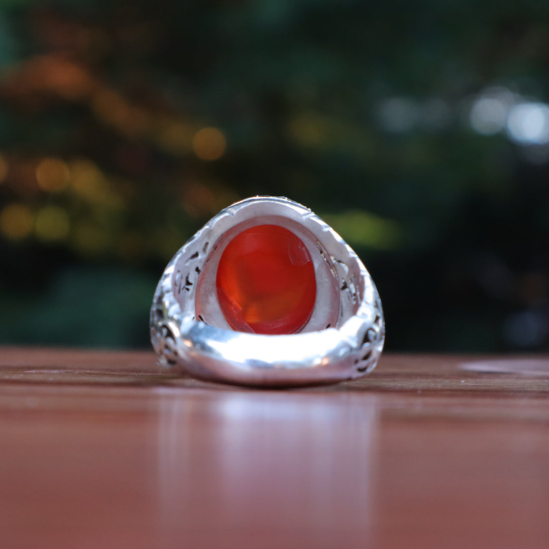 Sahar Al Layl Yemeni Aqeeq Sterling Silver Ring