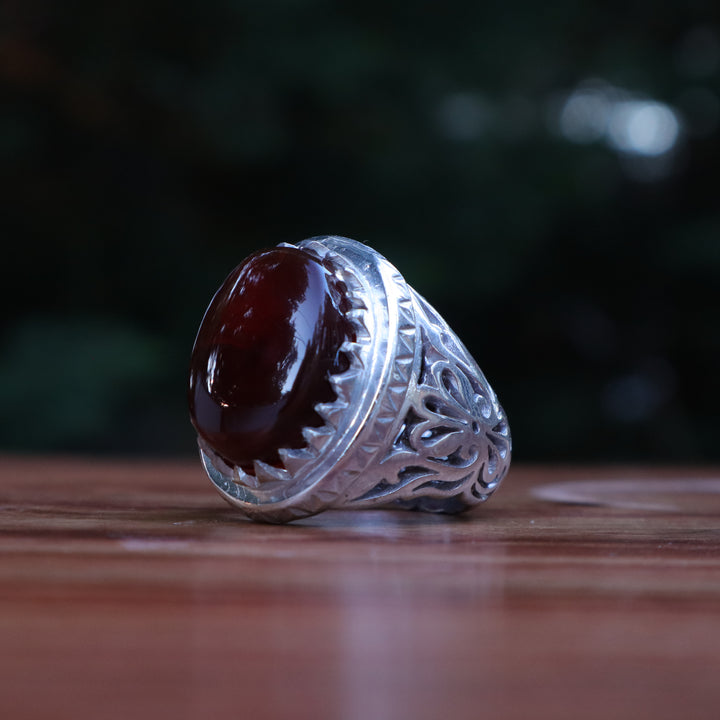 Najmat Al-Layl Yemeni Aqeeq Sterling Silver Ring