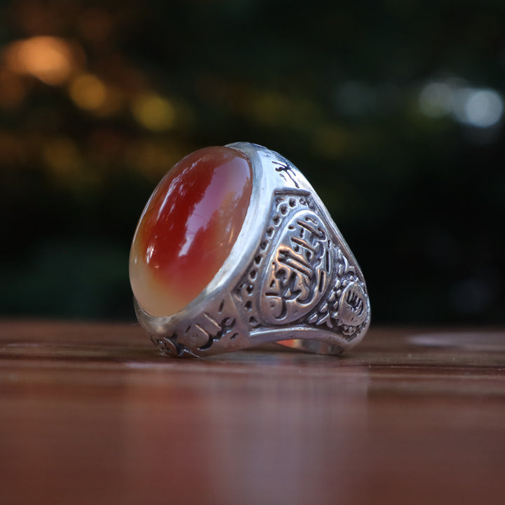 Sayf Al-Dawla Yemeni Aqeeq Sterling Silver Ring