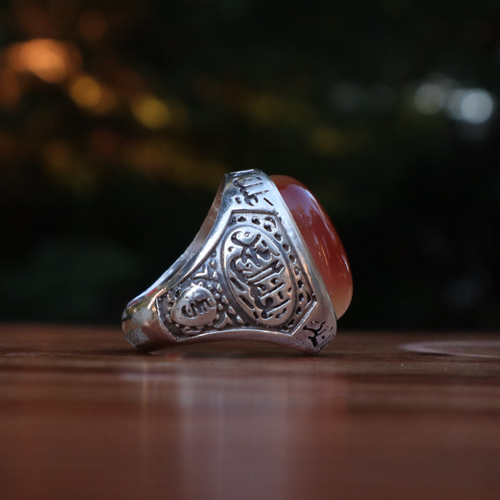 Sayf Al-Dawla Yemeni Aqeeq Sterling Silver Ring