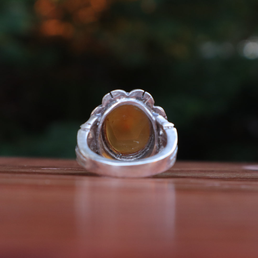 Rami Al-Aqeeq (Agate) Antique Sterling Silver Ring