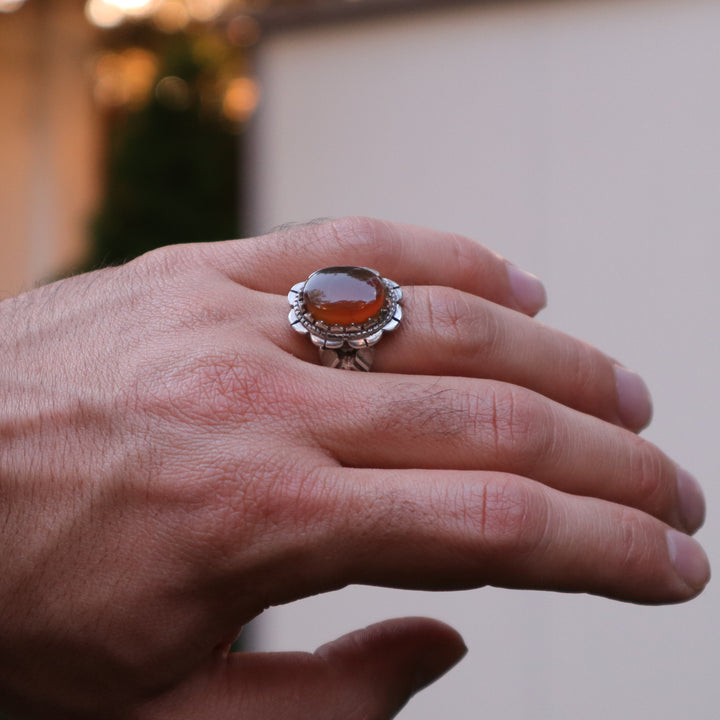 Rami Al-Aqeeq (Agate) Antique Sterling Silver Ring