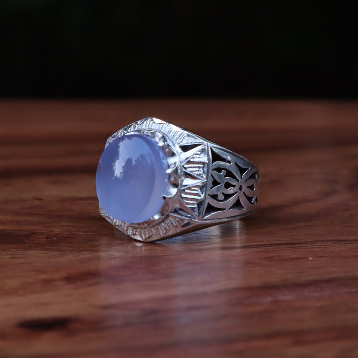 Horizon Yemeni Aqeeq Sterling Silver Ring