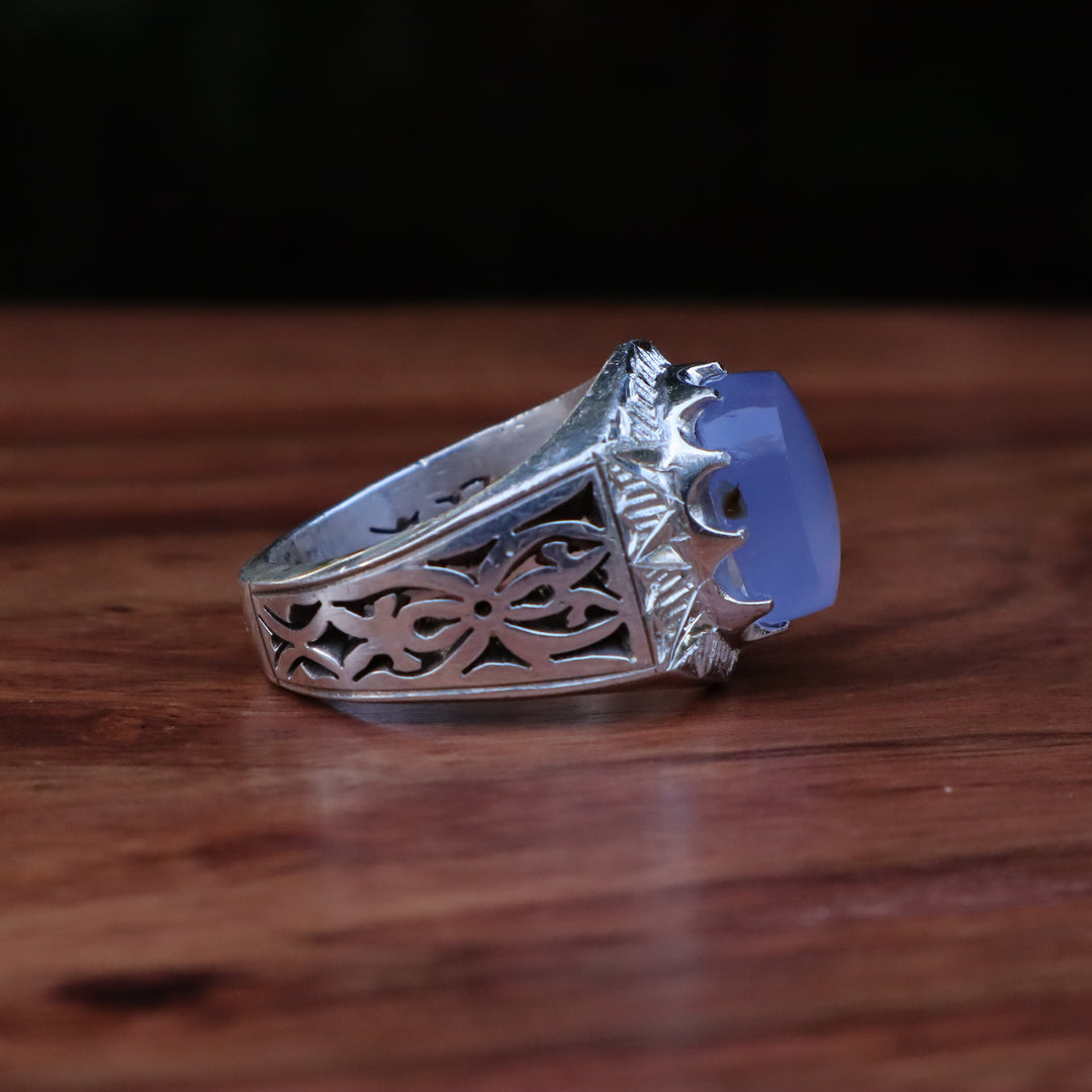 Horizon Yemeni Aqeeq Sterling Silver Ring