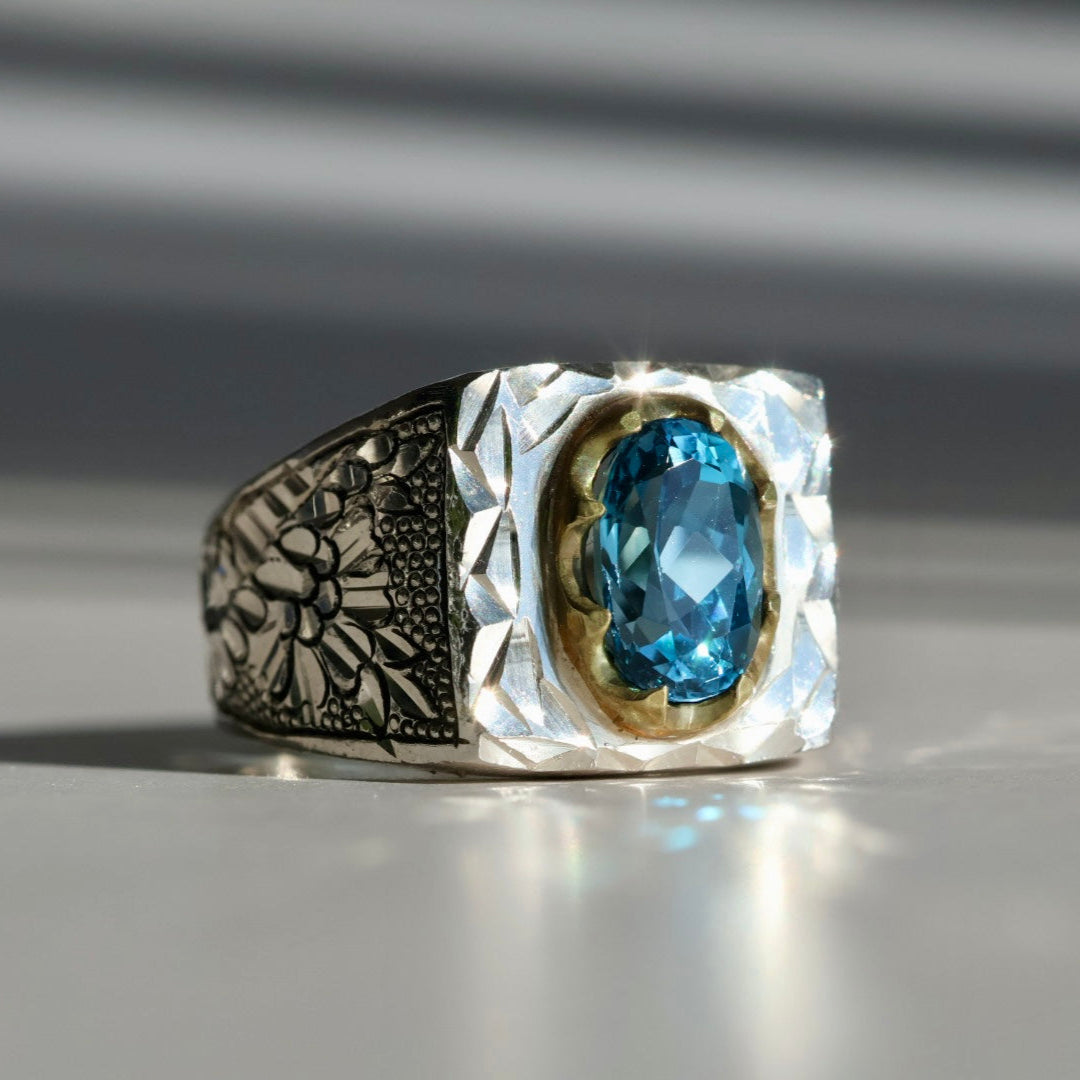 Iris Topaz Sterling Silver Ring