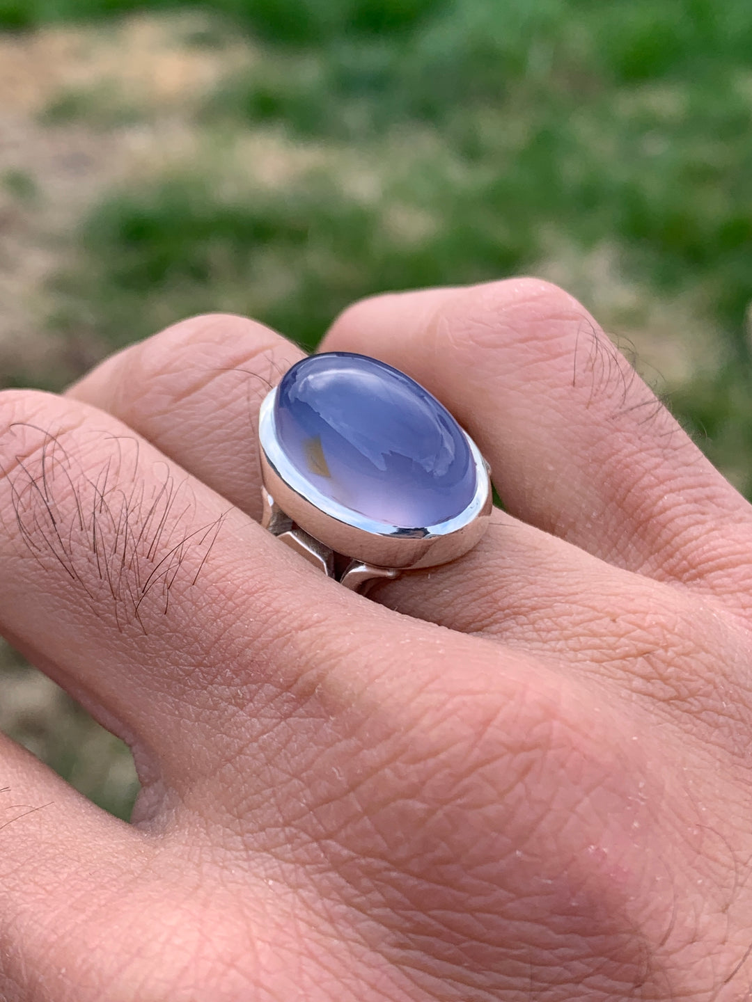 YEMENI BLUE AQEEQ STERLING SILVER RING FOR MEN