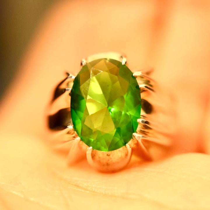 Majestic Green Brazilian Quartz Sterling Silver Ring