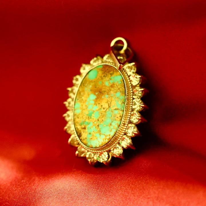 Aurora Veil Turquoise Zirconia Sterling Silver Pendant