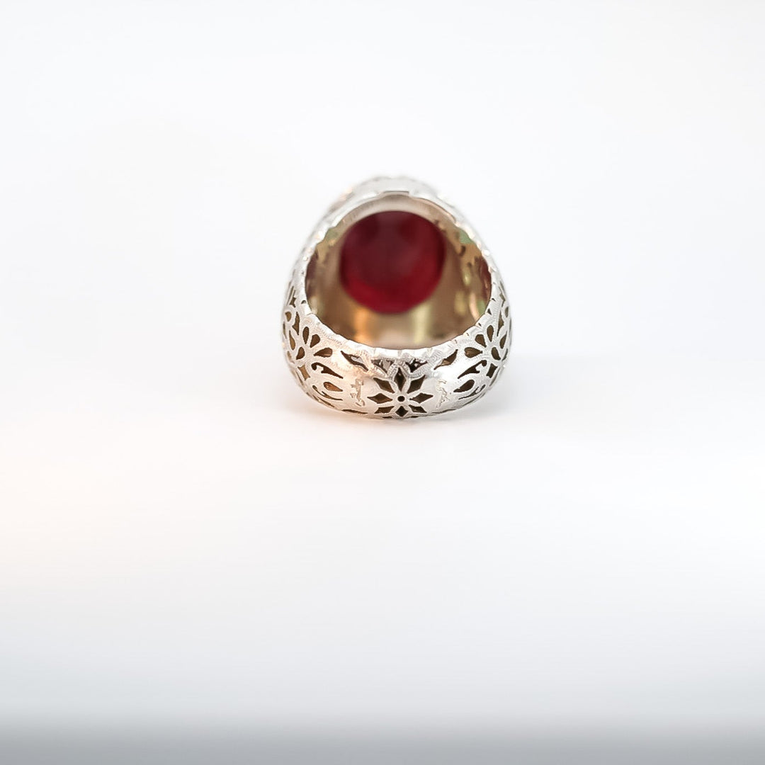 Mulk al-Jawhar Ruby & Emerald Sterling Silver Ring