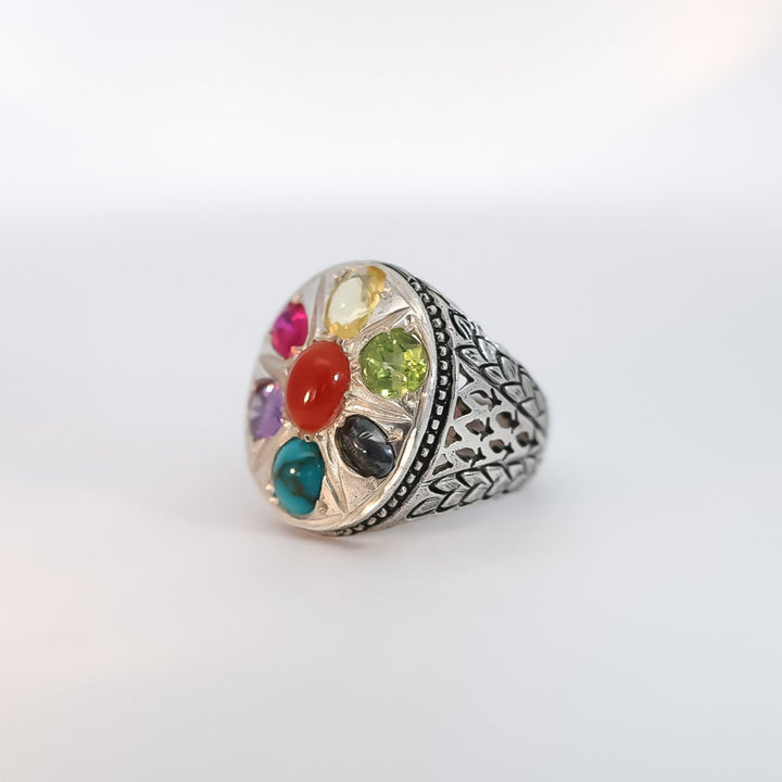 Zuhal Multistone Sterling Silver Ring