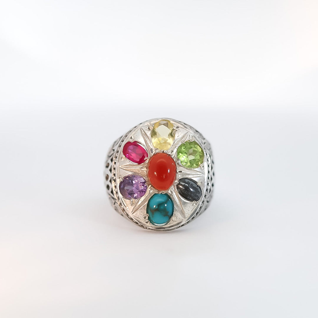 Zuhal Multistone Sterling Silver Ring