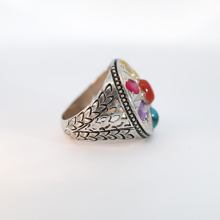 Zuhal Multistone Sterling Silver Ring