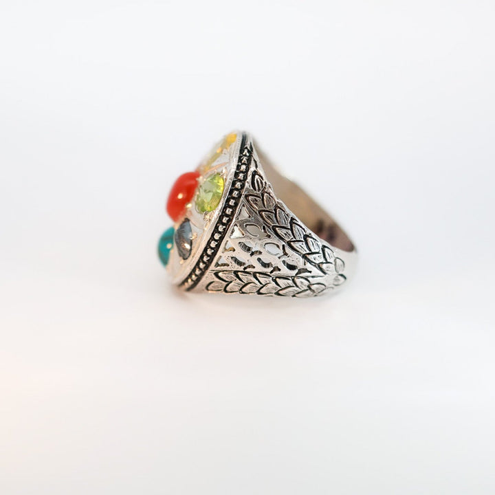 Zuhal Multistone Sterling Silver Ring