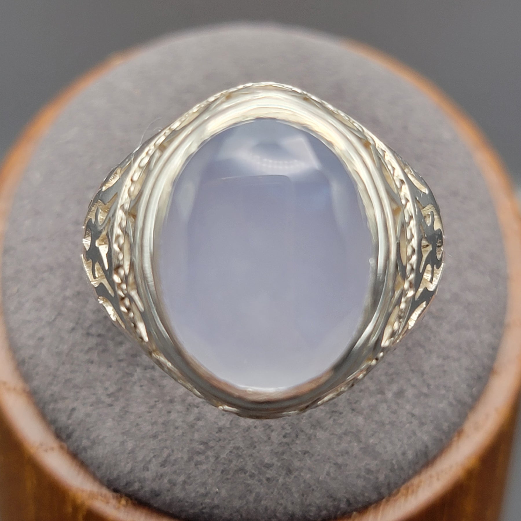 YEMENI BLUE AQEEQ STERLING SILVER RING FOR MEN | US RING SIZE 11