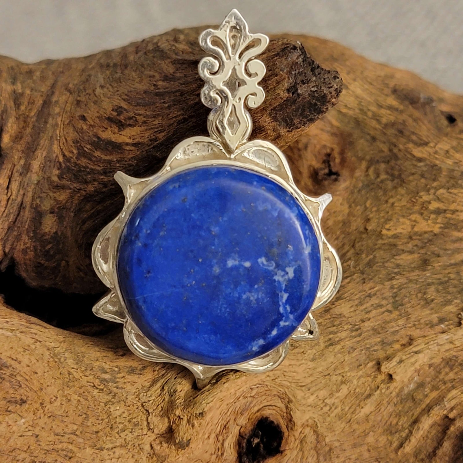 Lapis Lazuli Round Stone Pendant - Al Ali Gems